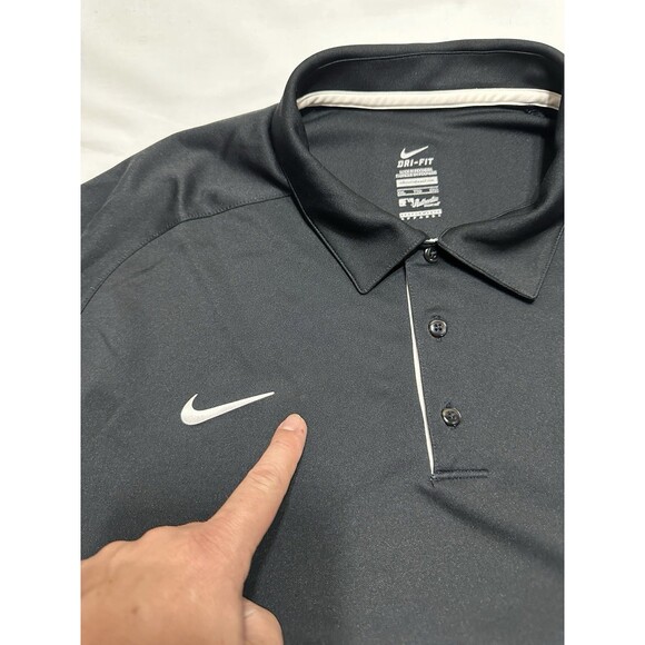 New York Yankees Nike Dri Fit Polo Shirt Mens XXL Black White MLB Baseball *READ - Picture 2 of 12